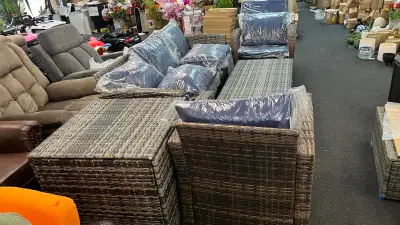 6-Piece All-Weather Wicker Outdoor Patio Sectional Sofa & Conver, View more