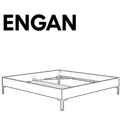 FS: IKEA ENGAN bed frame, double/queen size mattress, etc, View more