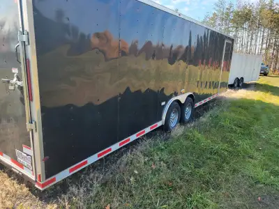 28 Ft x 8.5 Ft --- Black + 2 Ft. V-Nose Tandem 5200 Lb Axles, 36 Inch Side Door, 6 Ft 6 Inch Interio...