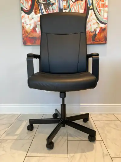 Luxury Real Black Leather Office Chair, View more