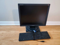 Computer monitor and keyboard