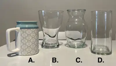 EUC ceramic mug vase / ikea glass vase ($10 for all), View more