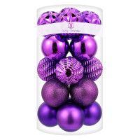 Christmas Ball Ornaments 3.15" Purple 20ct Shatterproof