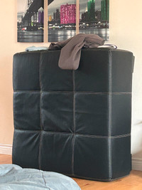 Large leather ottoman