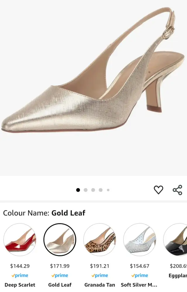 Gold matte kitten heel sling back shoe size 10 in Women's - Shoes in Mississauga / Peel Region - Image 7