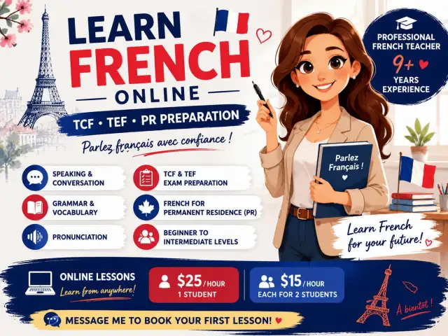 French tutor for  getting PR