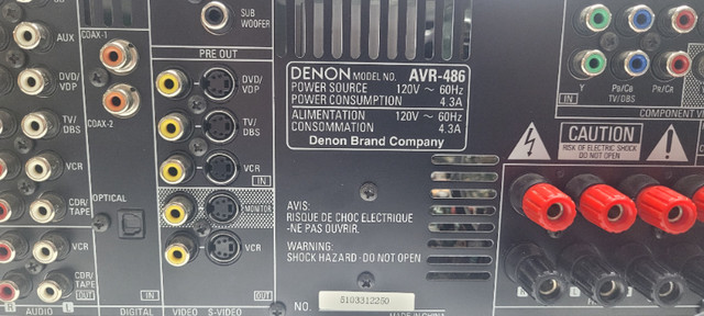 Denon AVR 486 AV Surround Sound Receiver in Stereo Systems & Home Theatre in Oshawa / Durham Region - Image 4