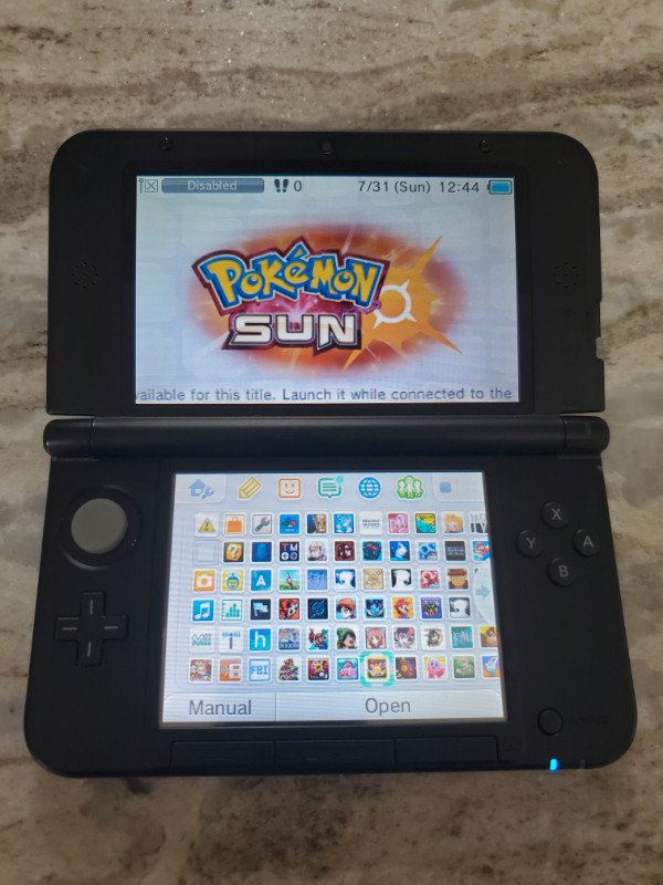 128 GB Nintendo Blue Black 3DS XL with 500 + Games for sale  