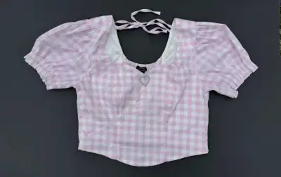 Hot Topic Pink Gingham Top, View more