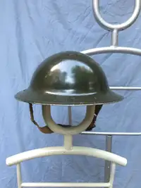 British MK 1 Military Helmet  WW 2  1941 GSW Canada