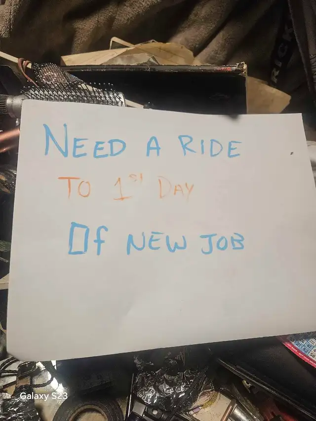 Needing a ride to work63826905649539120