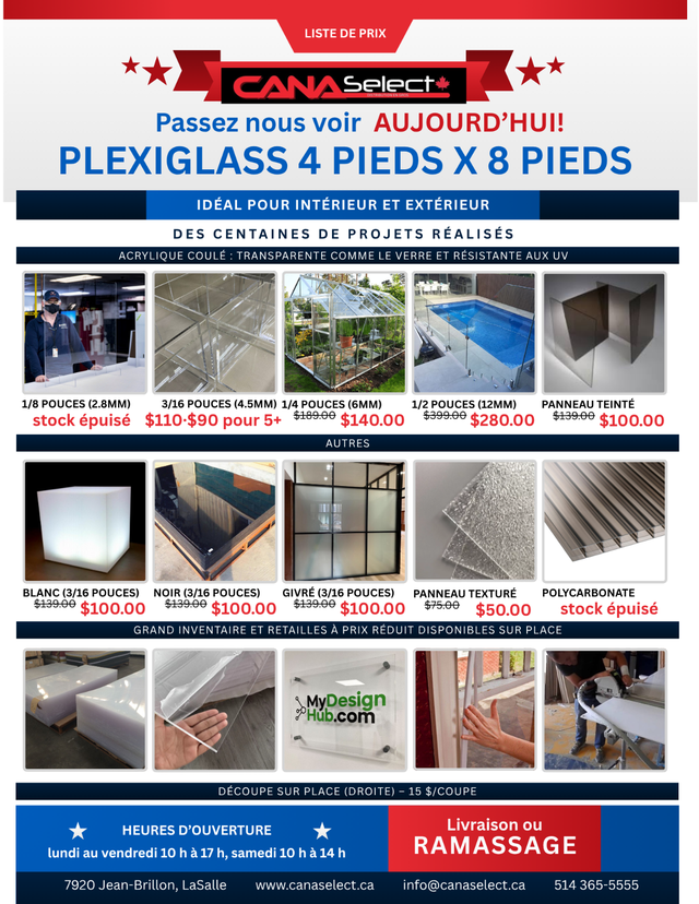 Plexiglass Blowout – Warehouse Clearance! in Floors & Walls in City of Montréal - Image 3