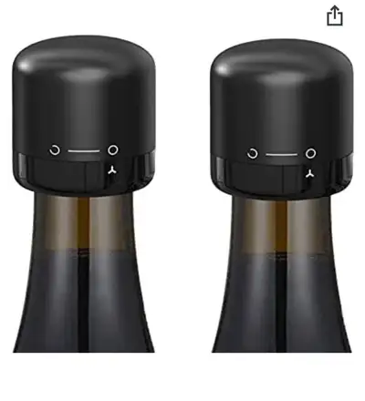 Wine Bottle Stopper Reusable Plastic & Silicone Set of 2, DUNLAG, View more