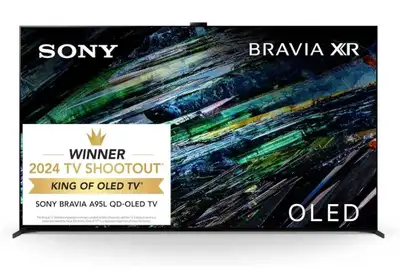 Experience stunning visuals with this Sony 65" A95L BRAVIA XR QD-OLED 4K HDR Google TV. This TV comb...