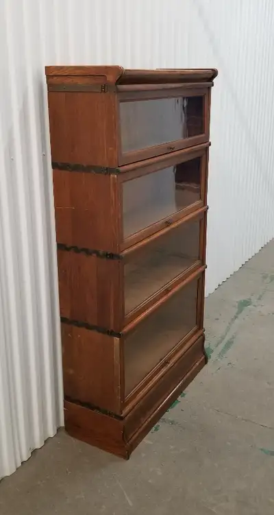 Macey barrister bookcase 4 tier 6 part glass door antique c1910, View more