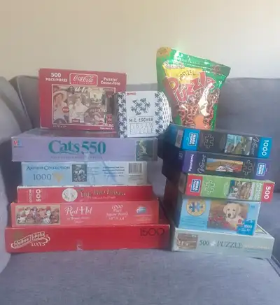 Selling puzzles. $10 each unless you buy multiple then can do deals. All the pieces are accounted fo...
