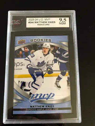 Matthew Knies 2023 upper deck MVP rookie card graded KSA 9.5, View more