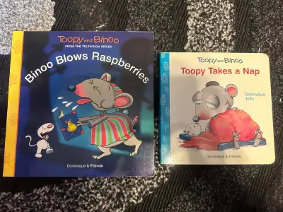 2 Toopy & Binoo books. Left is paperback and right is a board book. $5 for both. Smoke free pet free...