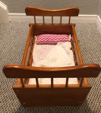 Solid Wooden Doll Bed Fits 18 Doll