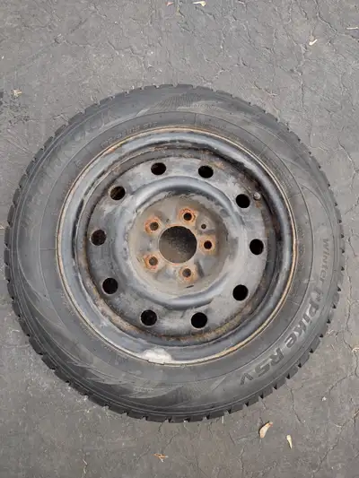 4 matching steel rims Tires are worn out 15 inch 5x114.3mm bcd Fits Mazda 3 and many other compact c...