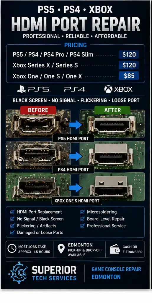 PS4 PS5 XBOX HDMI REPAIR