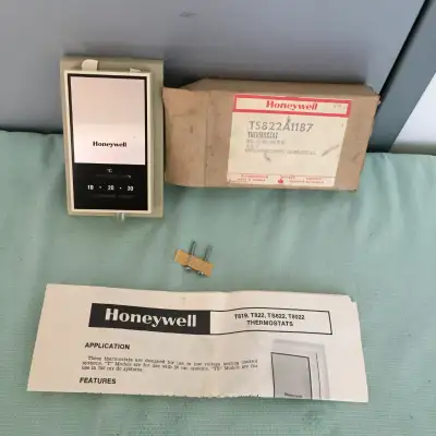 Vintage Honeywell Thermostat Model #TS822A1187 - Made in Canada, View more