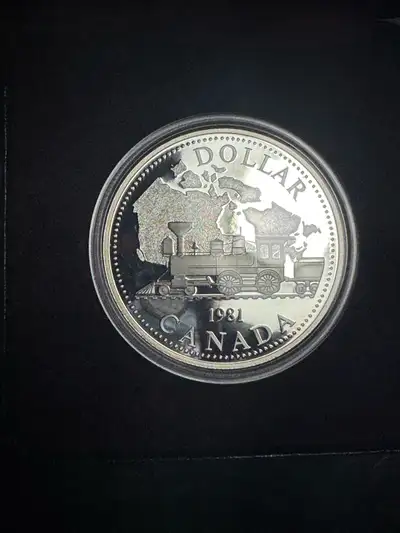 TOP COLLECTOR 1981 Canada Trans-Canada Railway Silver Dollar - O, View more