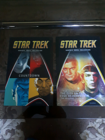 Star trek graphic novel vol 1 & 2 hardcover book countdown and the city on the edge of forever , eag...