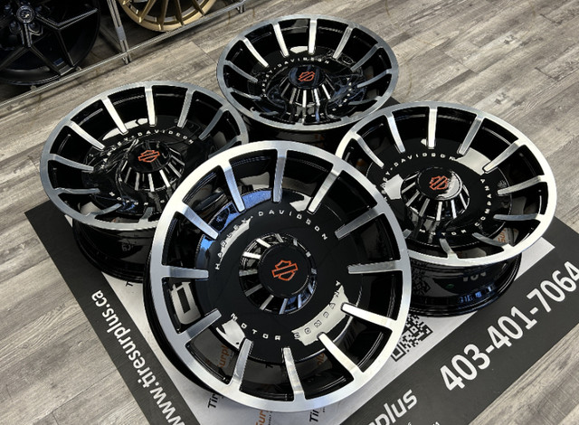 22x10J Black/Machined Rims 6x139.7 - Harley Davidson Style in Tires & Rims in Calgary - Image 4