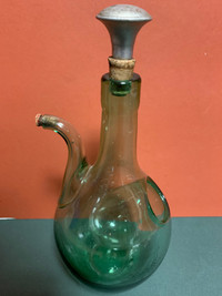 Vintage Antique Wine Blown Decanter 