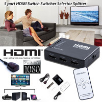 Concentrateur hub television HD 5 port HDMI TV switch splitter