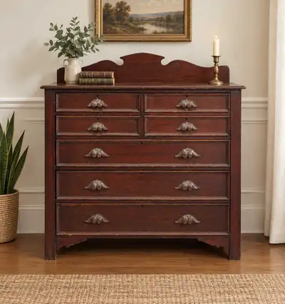 Gorgeous antique Victorian dresser with moustache pulls, View more