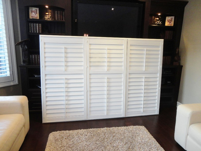 Eclipse 61 3/4" Vinyl California Shutters Outer Dims. 94 3/8x63" in Window Treatments in Kitchener / Waterloo - Image 2