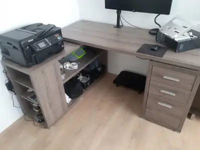 Bureau en L avec rangement, View more