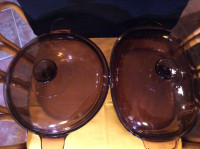 Vintage Corning Ware ambre pots and pans - Like new*