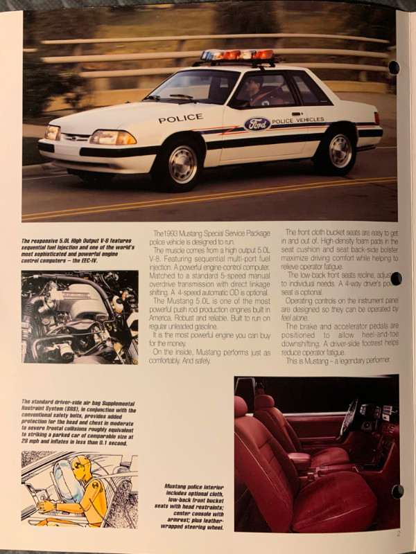 Original 1993 Ford Mustang Special Service Package Brochure in Arts & Collectibles in Mississauga / Peel Region - Image 4