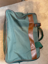 Green and brown nylon carry bag