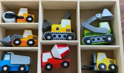 wooden little construction cars, View more