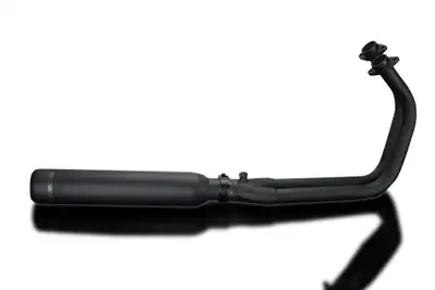 Delkevic Ceramic Black Full 2in1 Exhaust line for Kawasaki Vulcan S 650 – 16´´ Bull Nose Muffler