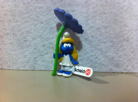 SOLD-Smurfs - McD Happy Meal Smurfette with Tall Flower Plant