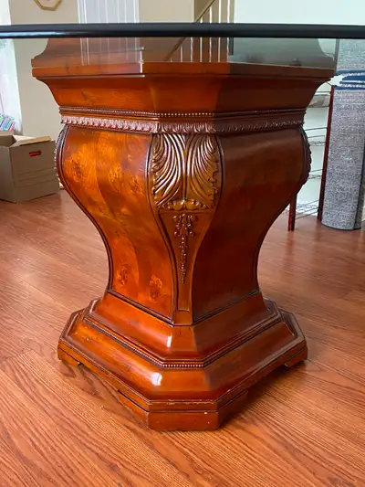 60” round glass Bombay Company dining table, View more