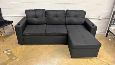 Convertible Sectional Sofa Bed Black , View more