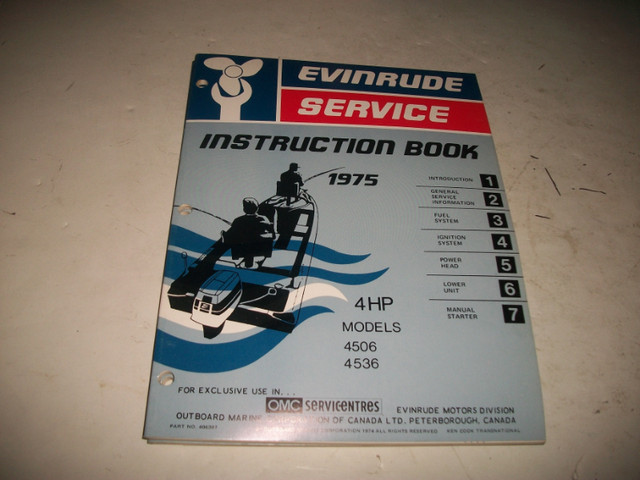 1975 Evinrude Shop Service Manuals. Clean! in Boat Parts, Trailers & Accessories in Belleville - Image 4