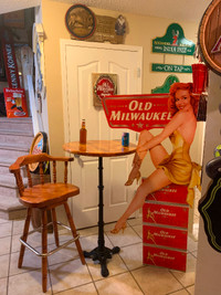 Vintage LiveEdge Acacia Cast Iron mint condition tall bar table