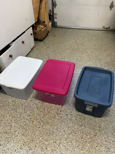 Gros bacs de rangement en plastique avec couvercle, View more