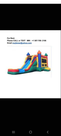 Rent bounce slides, plastic chairs and tables, tents.