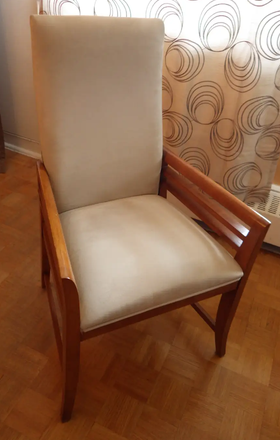 Wooden Armrest Velvet Dining Chair, View more