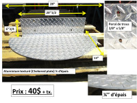 aluminium texturé (checkered plate) 1/4 d'épais et autres mcx