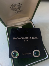 Vintage Banana Republic Emerald Earrings