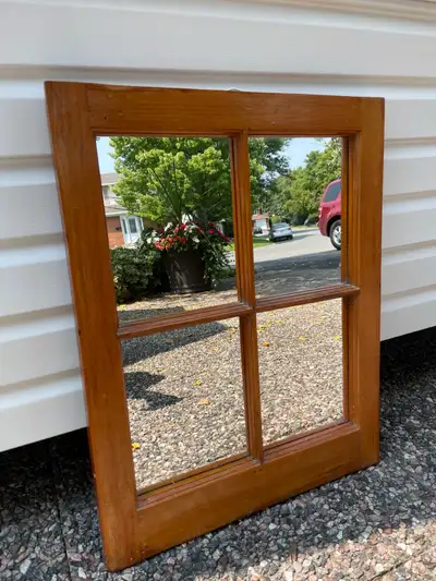 Mirror Antique Rustic Barn Style Wood Frame, View more